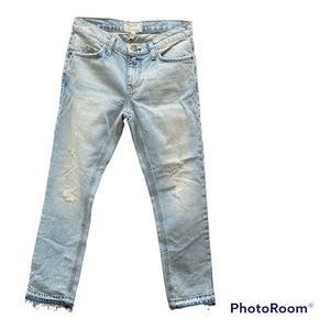 NWT Current/Elliott jeans “the cropped straight” 24 comfy and chic